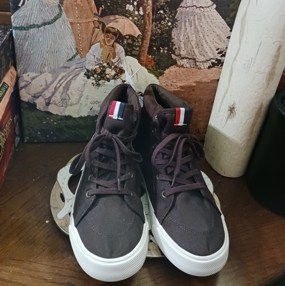 👟 👟 Navy Faux Suede Hightop Sneakers 👟 👞NWT!Dark Brown,Nice🎁Gift. 👟 👞 - Picture 8 of 12